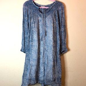 Lucky Brand blue boho shift dress